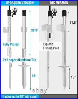 Aluminum Fishing Pole/ Rod Holder Sand Pike for Shore Beach Surf Fishing Shark