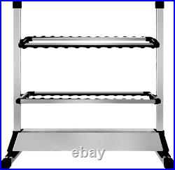 Aluminum Fishing Rod Rack Holds 24 Rods, Perfect for Garage or Home Storage