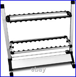 Aluminum Fishing Rod Rack Holds 24 Rods, Perfect for Garage or Home Storage