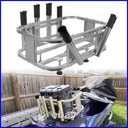 Aluminum Jet Ski PWC Fishing Rod Rack & Cooler Combo Compatible with RotoPax