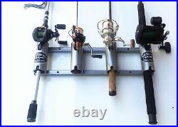 Aluminum Rod Storage Holder 4 Medium with Cutouts. Flush Mount. Fishing Holders