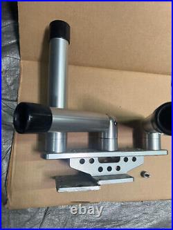 Aluminum Triple Rod Holder with Plate Mount ad Adjustable Angle and Rotation