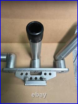 Aluminum Triple Rod Holder with Plate Mount ad Adjustable Angle and Rotation
