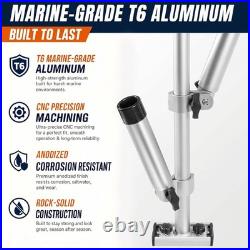 Aluminum Trolling Rod Holder Tree, 3 Rod Adjustable Boat Fishing Rod Holder 360°