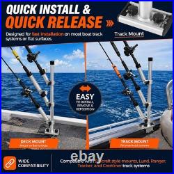Aluminum Trolling Rod Holder Tree, 3 Rod Adjustable Boat Fishing Rod Holder 360°