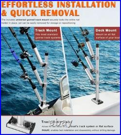 Aluminum Trolling Rod Holder Tree, 3 Rod Adjustable Boat Fishing Rod Holder 360°