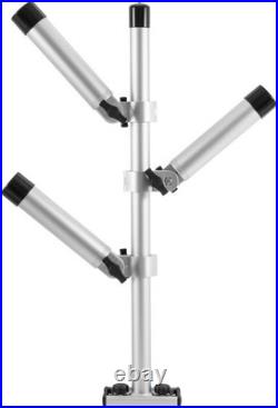 Aluminum Trolling Rod Holder Tree, 3 Rod Adjustable Boat Fishing Rod Holder 360°