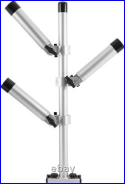 Aluminum Trolling Rod Holder Tree, 3 Rod Adjustable Boat Fishing Rod Holder 360°