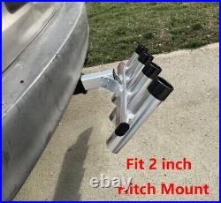 Aluminum Truck Hitch Mount Fishing Rod Holder 4 Fishing Pole Rack 2 Receiver