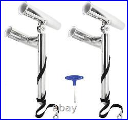 Amarine Made 2 Pack Stainless Steel Double Angle Adjustable Fishing Rod Holder
