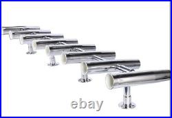 Amarine Made 8 Tube Adjustable Stainless Rocket Launcher Rod Holders 360 Deg