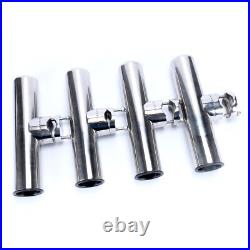 Amarine Made Boat 4pcs Fishing Rod Holder, Stainless Rail Mount Clamp on Rod Hol