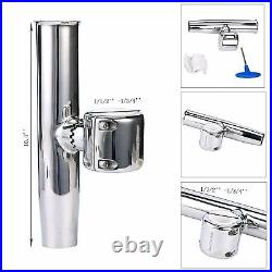 Amarine Made Stainless Clamp on Adjustable Fishing Rod Holder 1-1/2 to 1-3/4