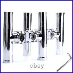 Amarine-made 4 PCS Stainless Tournament Style Clamp on Fishing Rod Holder for