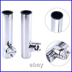 Amarine-made 4Pcs Stainless Clamp on Fishing Rod Holder for Rails 7/8 to 1