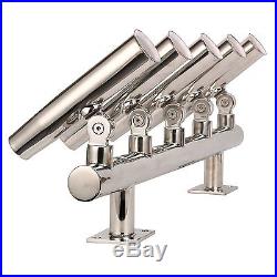 Amarine-made 5 Tube Adjustable Stainless Wall/Top Mounted Rod Holder -9995S
