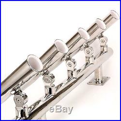 Amarine-made 5 Tube Adjustable Stainless Wall/Top Mounted Rod Holder -9995S