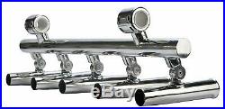 AmarineMade 5 Tube Rod Holder Console Boat T Top Rocket Launcher Stainless Steel