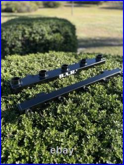 B. A. R. 5 Rod Aluminum Wall Mounted Fishing Rod Holder Black