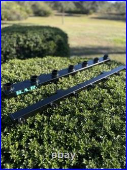 B. A. R. 7-Rod Aluminum Wall Mounted Fishing Rod Holder Rack Black