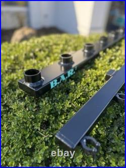 B. A. R. 7-Rod Aluminum Wall Mounted Fishing Rod Holder Rack Black