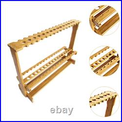 Bamboo Fishing Rod Rack Fishing Pole Holder 47 Holes Display Portable Fishing