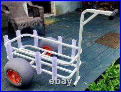 Beach Cart Buggy with Balloon Sand Tires Heavy Duty Fishing Rod Holder Wagon NEW