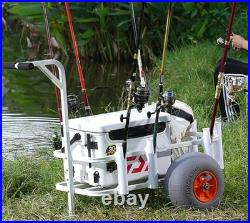 Beach Cart Buggy with Balloon Sand Tires Heavy Duty Fishing Rod Holder Wagon NEW