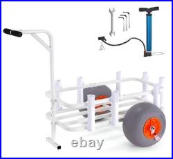 Beach Cart Buggy with Balloon Sand Tires Heavy Duty Fishing Rod Holder Wagon NEW