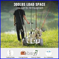 Beach Cart Buggy with Balloon Sand Tires Heavy Duty Fishing Rod Holder Wagon NEW
