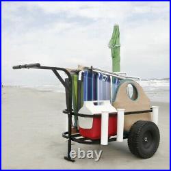 Beach Cart Fishing Pier Buggy Runner Carrier Rolling Wagon Cooler Trolley Surf