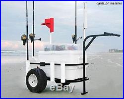 Beach Fishing Carts Caddy Surf Boat Liner Pier Cooler PVC Rod Holder Runner Rack