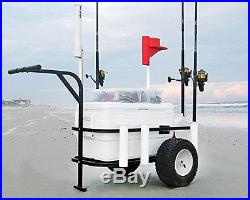 Beach Runner Fishing Cart Wagon + Wheels Rod Holder Tools Camping Outdoor Sports