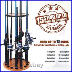 Belicheto Vertical Fishing Rod Holder, 360 Degree Rotating Fishing Rod Rack, Rou