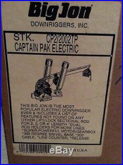 Big Jon Captains Pak Electric Downrigger, Dual rod holders, Swivel Never Used