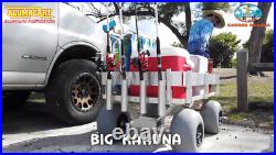 Big Kahuna Beach Wagon-Aluminum-Walls-No Rust-Balloon Tires-Rod Holders-Made USA