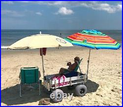 Big Kahuna Beach Wagon-Aluminum-Walls-No Rust-Balloon Tires-Rod Holders-Made USA