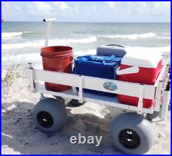 Big Kahuna Beach Wagon-Aluminum-Walls-No Rust-Balloon Tires-Rod Holders-Made USA