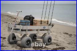 Big Kahuna Beach Wagon-Aluminum-Walls-No Rust-Balloon Tires-Rod Holders-Made USA