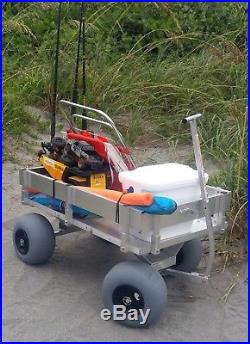 Big Kahuna Beach Wagon-Aluminum-Walls-No Rust-Balloon Tires-Rod Holders-Made USA