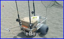 Bimini Beach Wagon-Four Rod Holders-No-Rust-Sand Tires- Aluminum-Made In USA