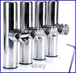 Boat 4Pcs Fishing Rod Holder, Stainless Rail Mount Clamp on Rod Holder, Adjustab