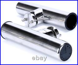 Boat 4Pcs Fishing Rod Holder, Stainless Rail Mount Clamp on Rod Holder, Adjustab
