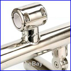 Boat Fishing Rod Holder 5 Tube 2 Clamp on 1''-1-1/4'' Rail Mount Stainless Stee