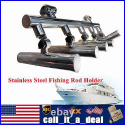 Boat Fishing Rod Holder 5 Tube on 1''-1-1/4'' Stainless Steel Inserted