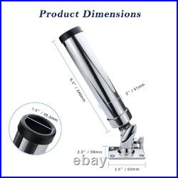 Boat Fishing Rod Holder, Stainless Steel Adjustable Fishing Pole Silver