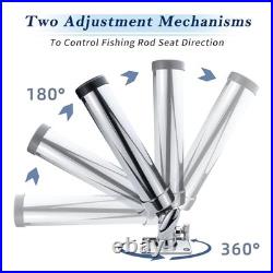 Boat Fishing Rod Holder, Stainless Steel Adjustable Fishing Pole Silver