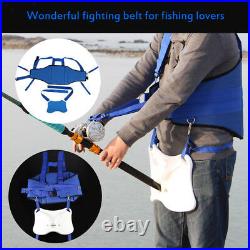 Boat Fishing Rod Holder & Stand Up Fighting Belt Shoulder Back Harness Blue