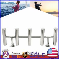 Boat Stainless Steel Rod Holder 5 TUBES Rod Rack Marine Fishing Angle Adjustable Boat Stainless Steel Rod Holder 5 TUBES Rod Rack Marine Fishing Angle Adjustable