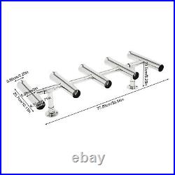 Boat Stainless Steel Rod Holder 5 TUBES Rod Rack Marine Fishing Angle Adjustable